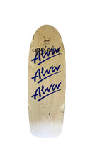 Load image into Gallery viewer, Alva Tri-Logo Pig Natural/Blue Signed Skateboard Deck