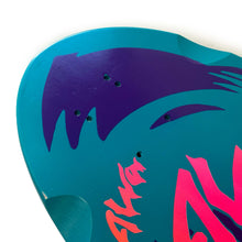 Load image into Gallery viewer, ALVA STREET FIRE - Turquoise with orange and pink logo Deck
