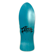 Load image into Gallery viewer, ALVA STREET FIRE - Turquoise with orange and pink logo Deck
