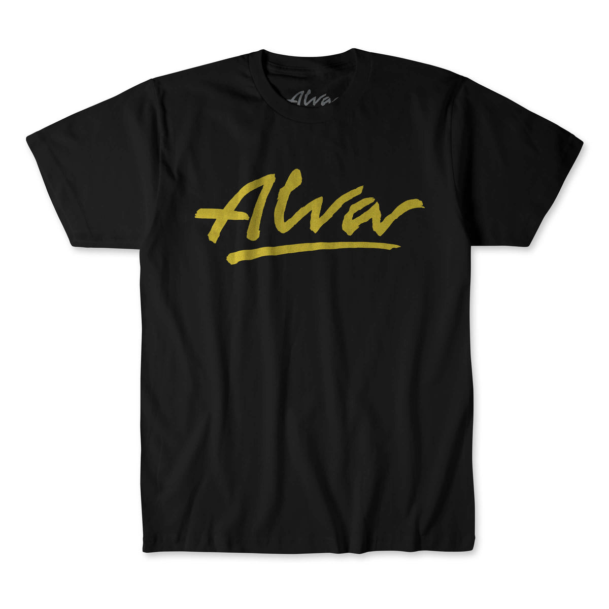 ALVA OG LOGO T-SHIRT BLACK-YELLOW – Alva-Skates.com
