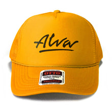 Load image into Gallery viewer, ALVA YELLOW OG LOGO TRUCKER HAT