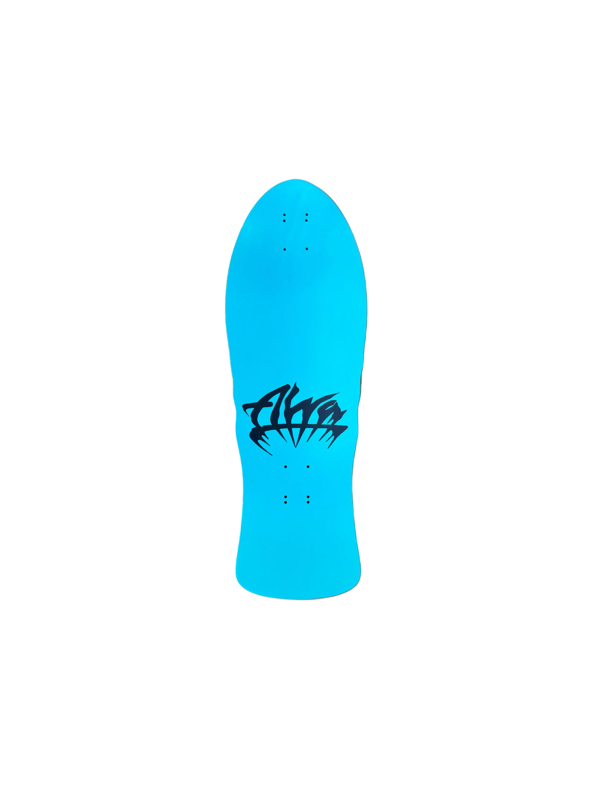 ALVA STREET FIRE -  Baby Blue with orange and pink logo Deck