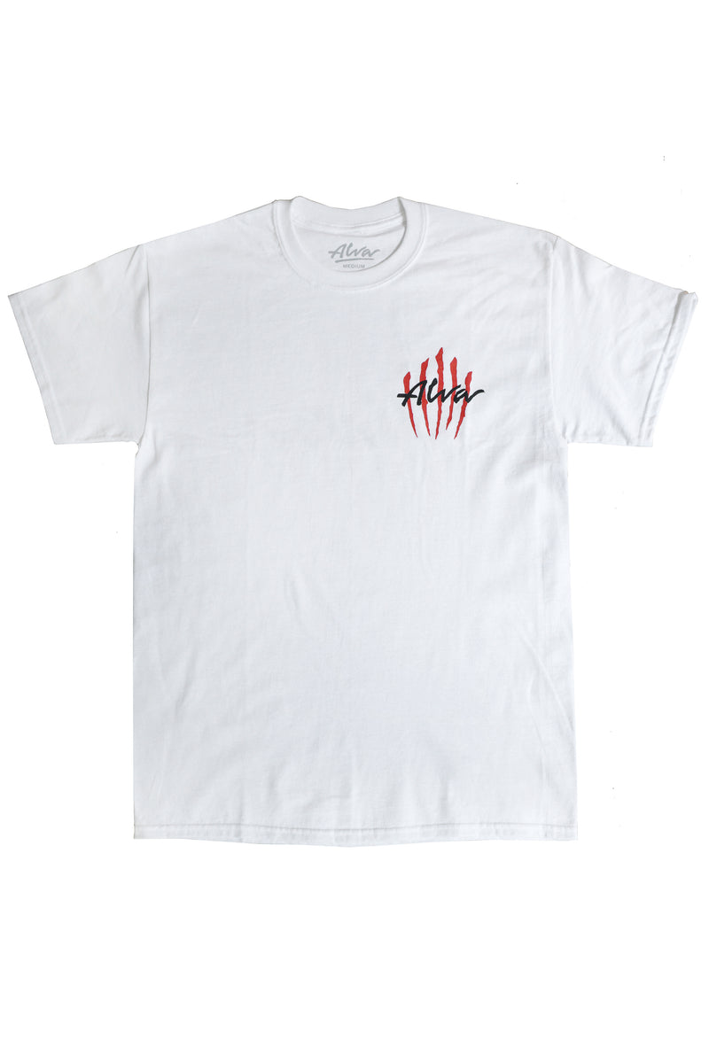 ALVA WHITE SCRATCH LOGO T-SHIRT