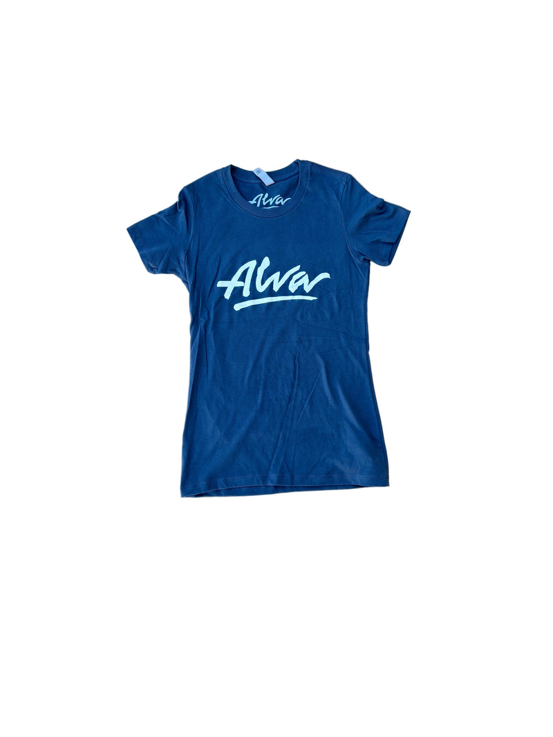 ALVA Womens OG Logo T Shirt- Grey with white