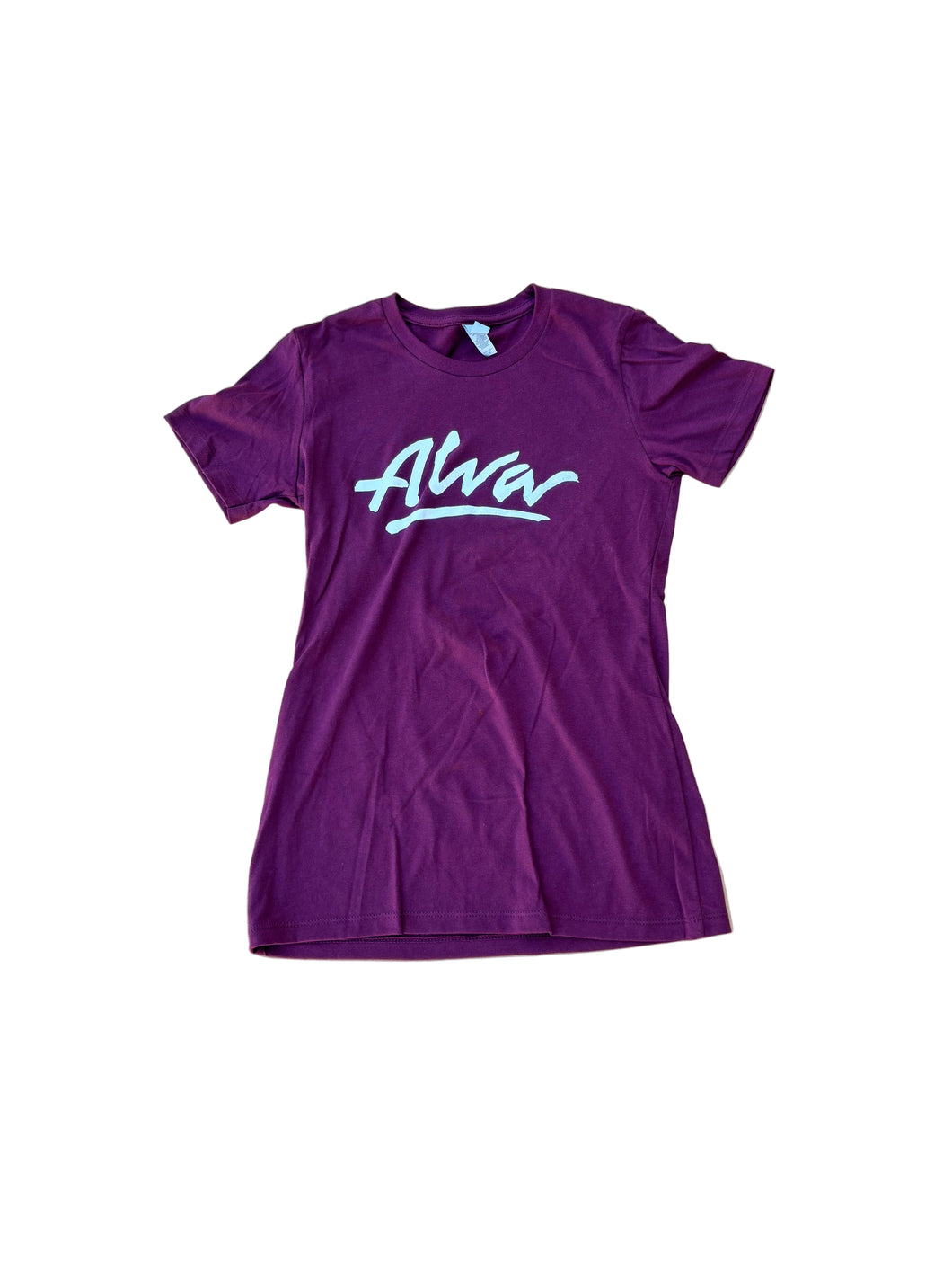 ALVA Womens OG Logo T Shirt-burgundy with white