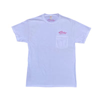 Load image into Gallery viewer, ALVA OG Logo Pocket T- White with Magenta OG Alva logo on pocket
