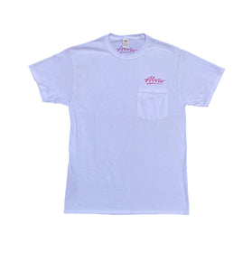 ALVA OG Logo Pocket T- White with Magenta OG Alva logo on pocket