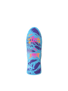 ALVA STREET FIRE -  Baby Blue with orange and pink logo Deck
