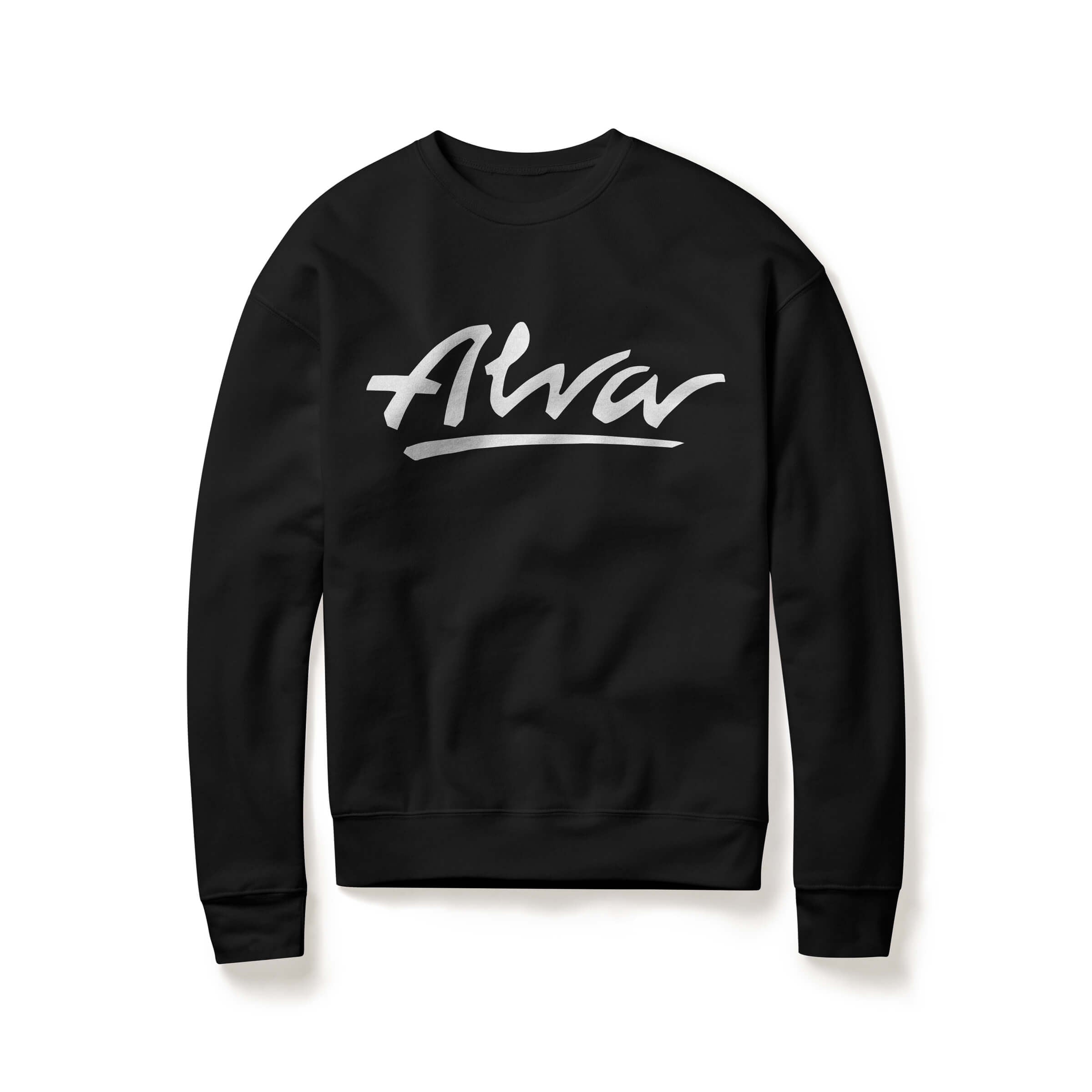 Alva black crewneck ultimate sweatshirt with white og logo – Alva 