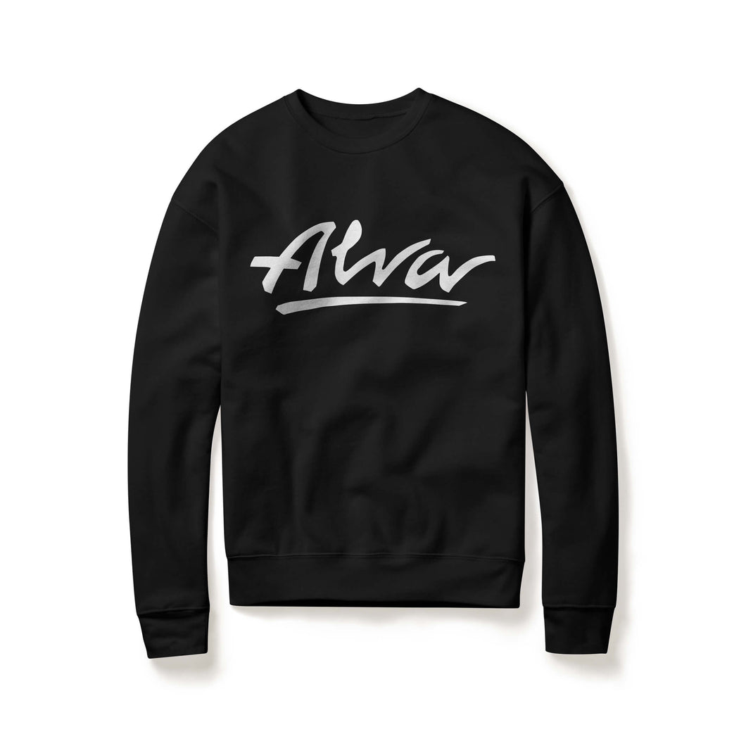 Alva black crewneck ultimate sweatshirt with white og logo