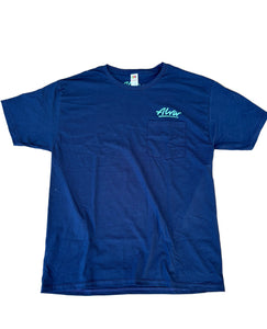 ALVA OG Logo Pocket T- Navy with Lizard OG Alva logo on pocket