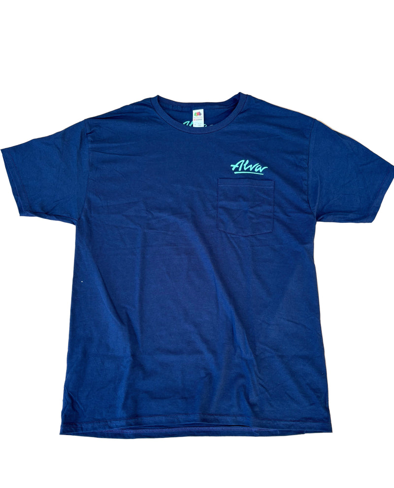 ALVA OG Logo Pocket T- Navy with Lizard OG Alva logo on pocket