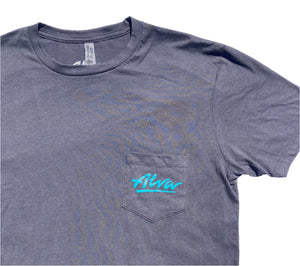 ALVA OG Logo Pocket T- Gunmetal with Teal OG Alva logo on pocket