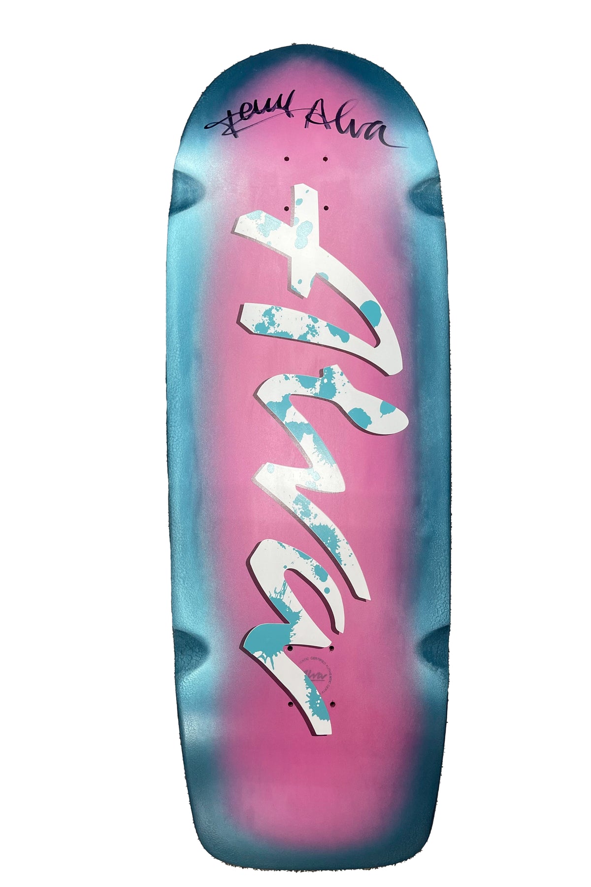 TONY ALVA SIGNED SUPER PIG PINK & METALLIC  BLUE HALO DECK