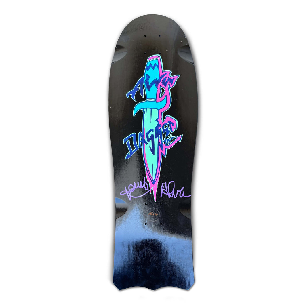 Alva Daggertail Black Snakeskin Glow in the Dark Signed Skateboard Deck