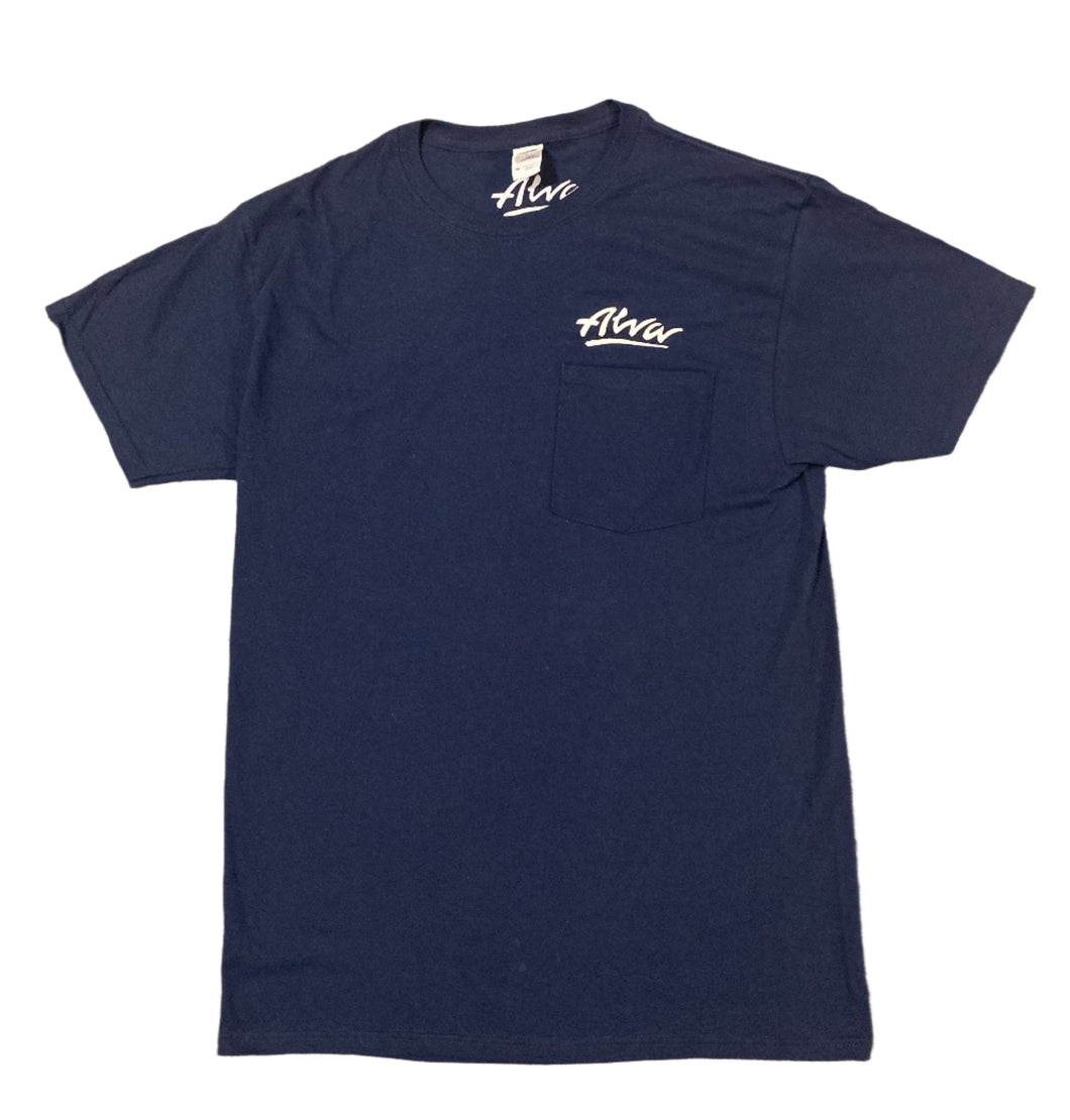 ALVA OG Logo Pocket T- Navy with White OG Alva logo on pocket