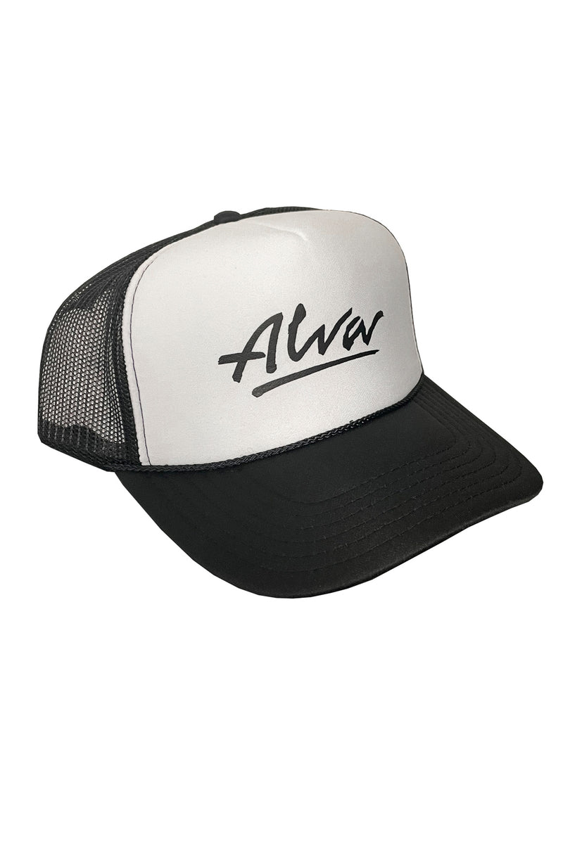ALVA BLACK & WHITE OG LOGO TRUCKER HAT