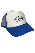 Load image into Gallery viewer, ALVA BLUE &amp; WHITE OG LOGO TRUCKER HAT
