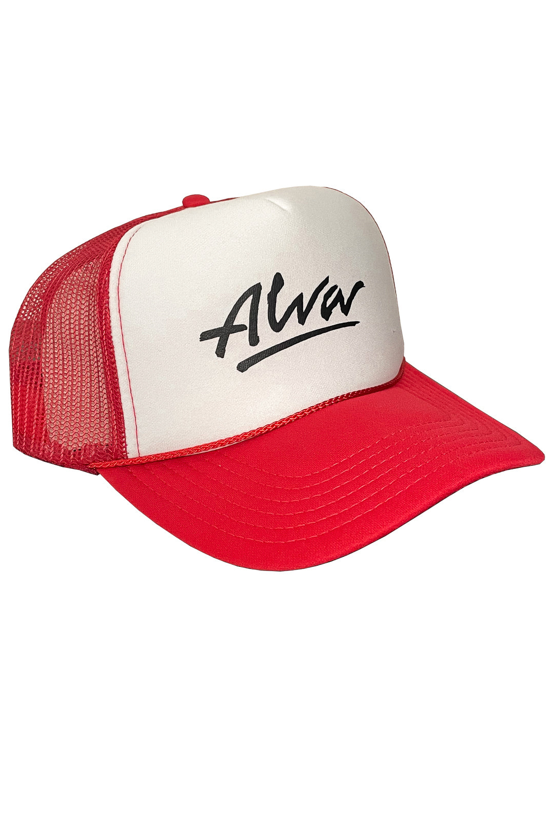 ALVA RED & WHITE OG LOGO TRUCKER HAT