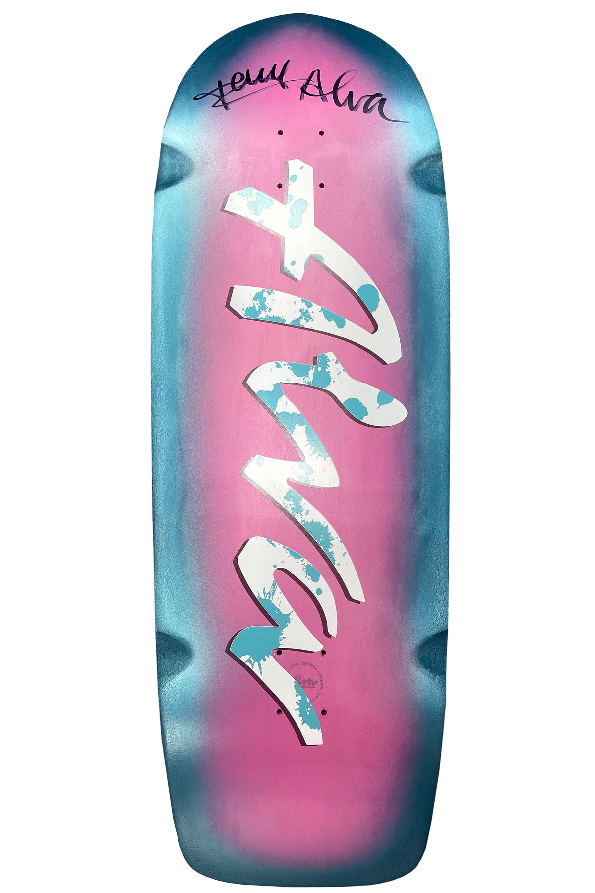 TONY ALVA SIGNED SUPER PIG PINK & METALLIC BLUE HALO DECK