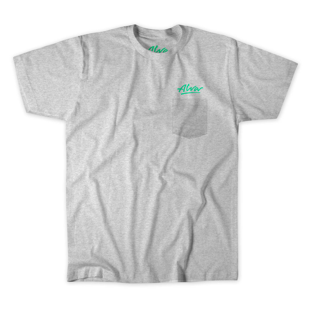 ALVA OG Logo Pocket T- Grey with Lizard OG Alva logo