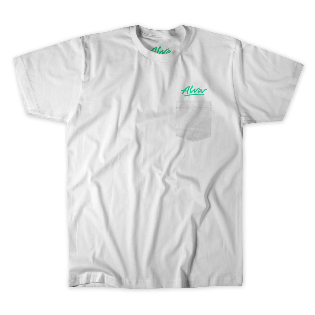 ALVA OG Logo Pocket T- White with Lizard OG Alva logo
