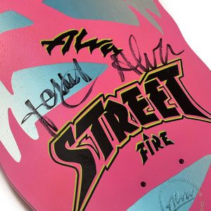 Alva Street Fire Pink Signed Skateboard Deck