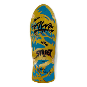 Alva Street Fire Yellow Signed Skateboard Deck