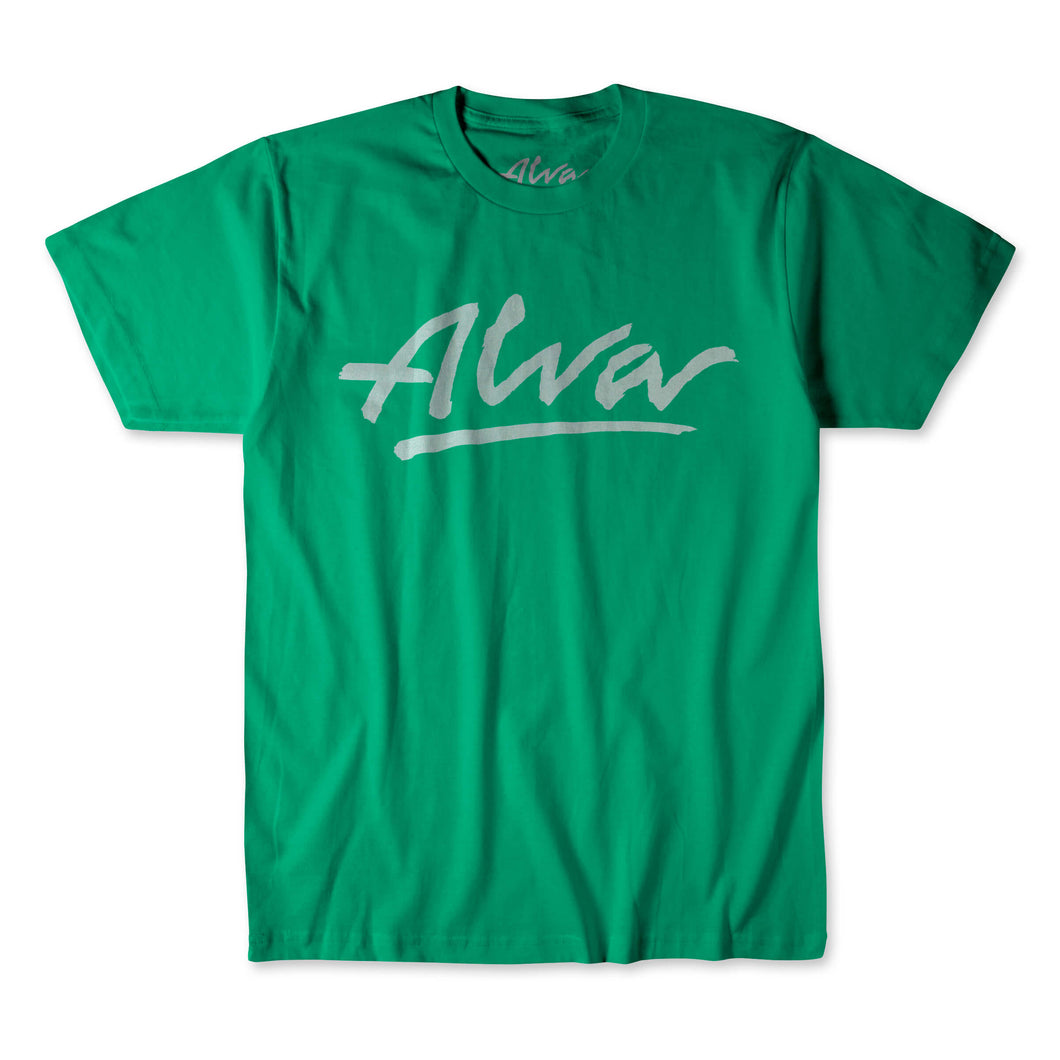 ALVA OG Logo T Shirt Green with Metallic Silver