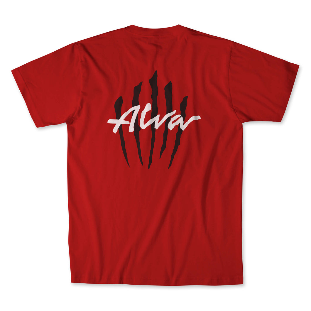 ALVA RED SCRATCH LOGO T-SHIRT