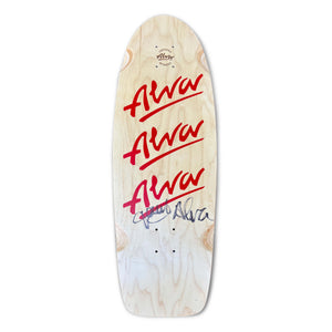 Alva Tri-Logo Pig Natural/Red Signed Skateboard Deck