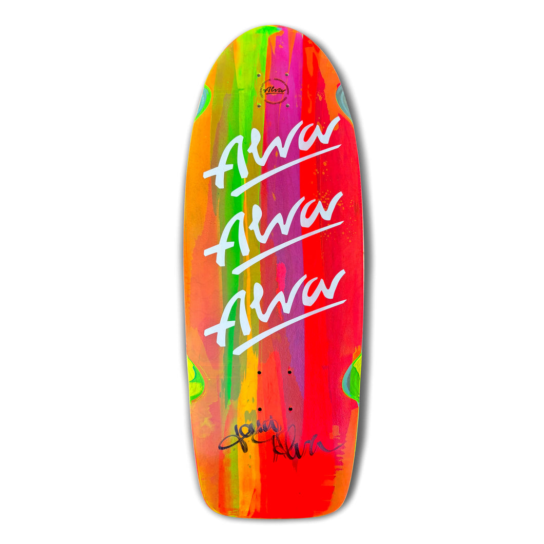 Alva Tri-Logo Pig Candy Signed Skateboard Deck