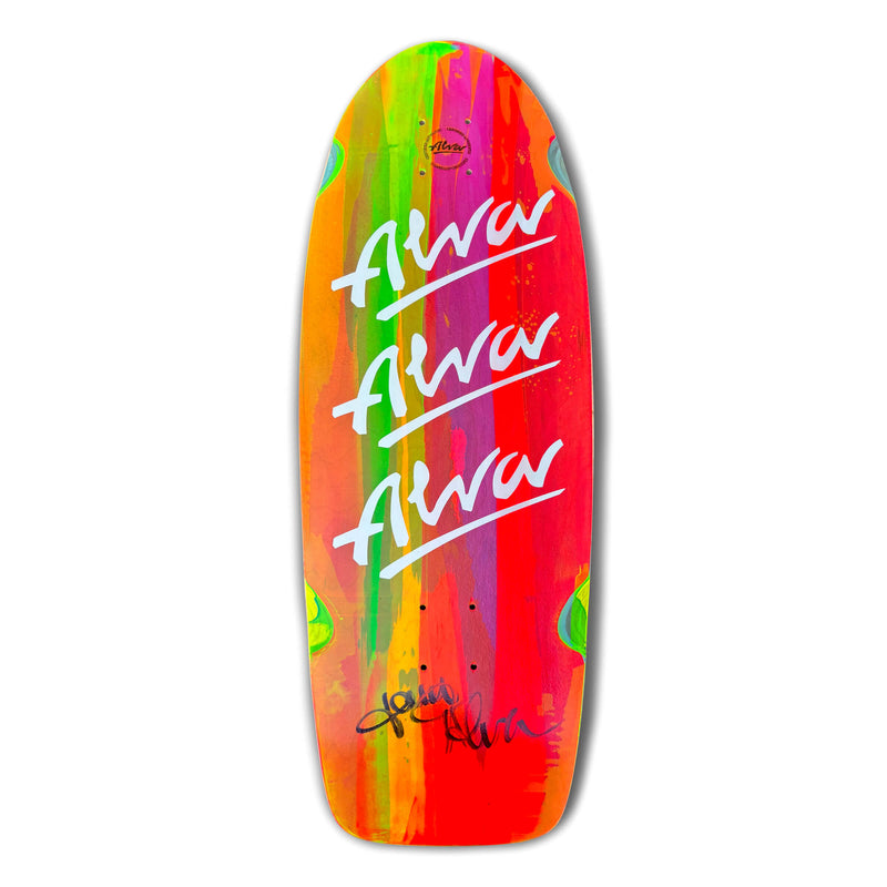 Alva Tri-Logo Pig Candy Signed Skateboard Deck